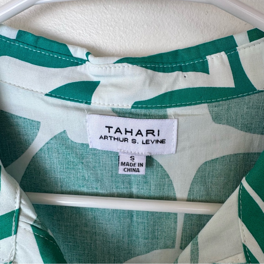 Tahari Arthur S. Levine Green and White Floral Maxi Dress size small NEW! - Picture 7 of 11